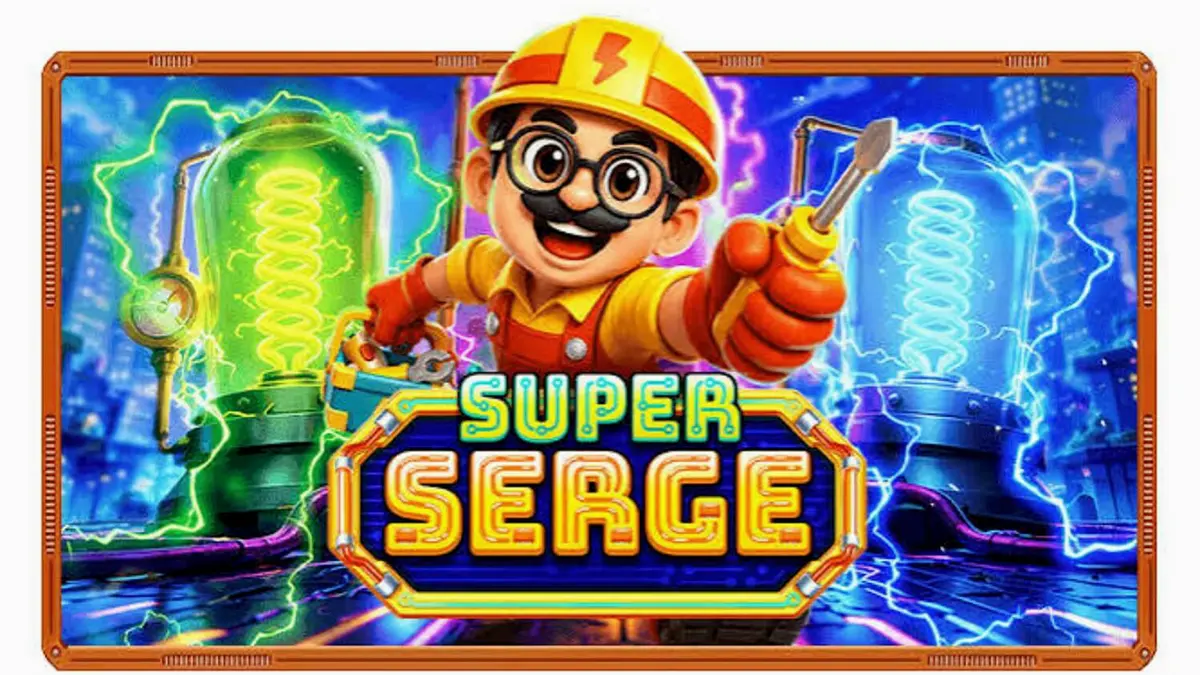 Super Serge slot interface na may neon at electric theme