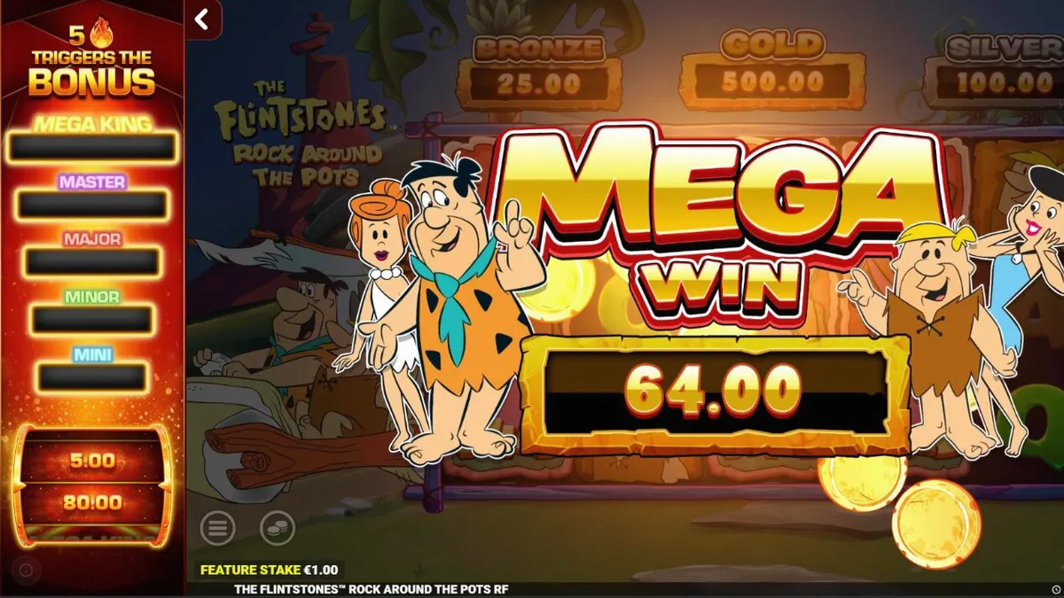 The Flintstones: Rock Around The Pots slot machine interface
